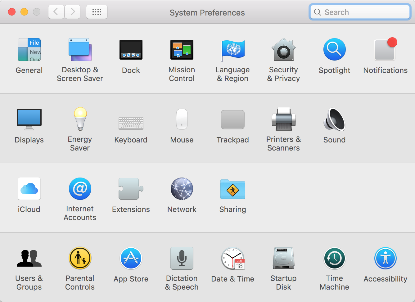 Mac OS X 10.10 Yosemite System Preferences (2014)
